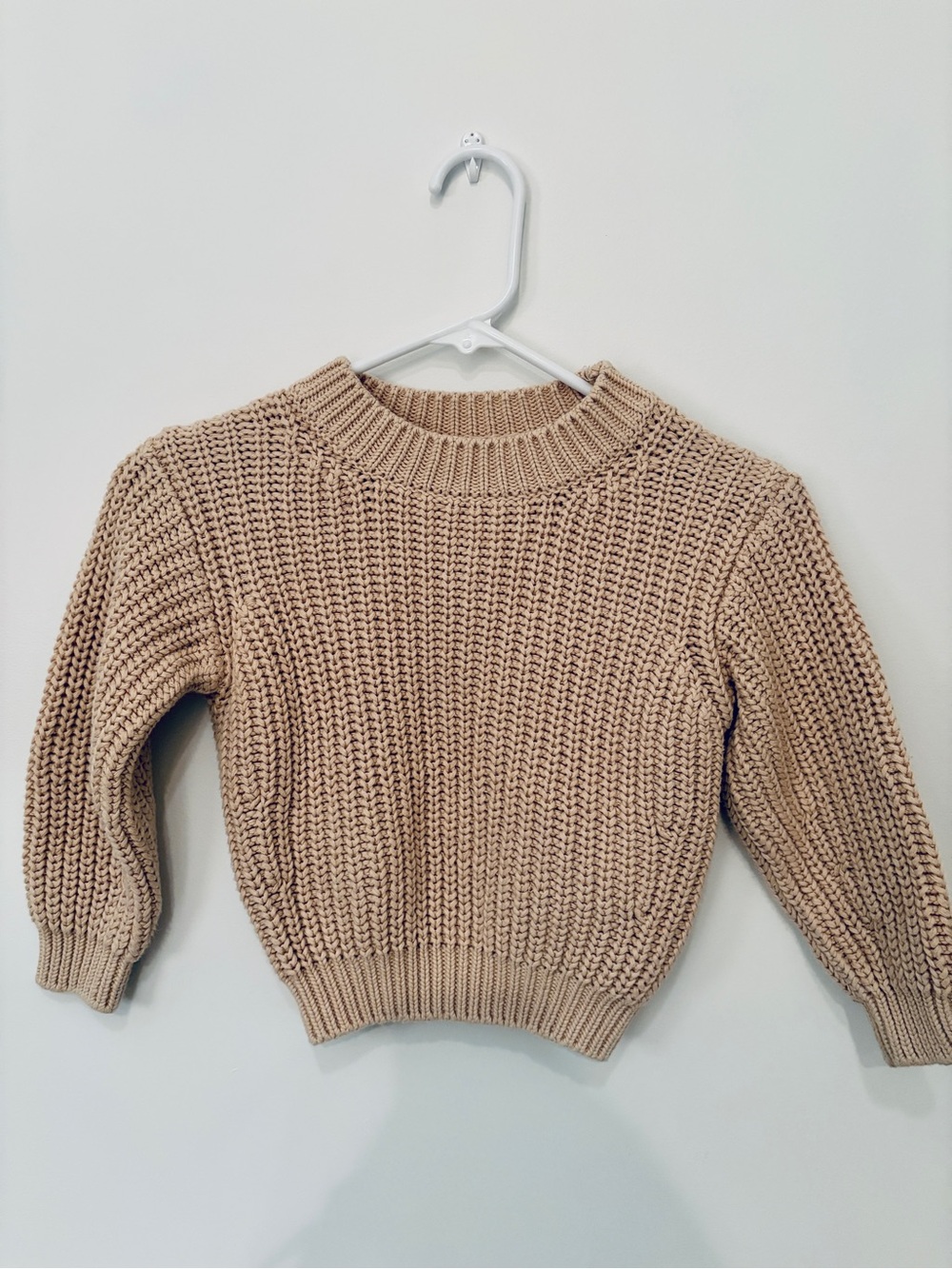 Quincy Mae Chunky Knit Sweater | Tan Beige | 2-3T